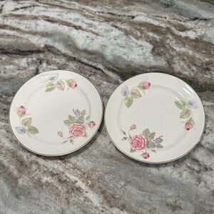 Paden city pottery made USA Floral Rose small Plate Set2